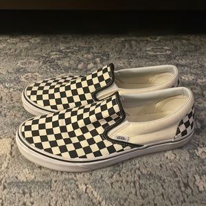 Vans Black and White Checkered Slip-On Shoes